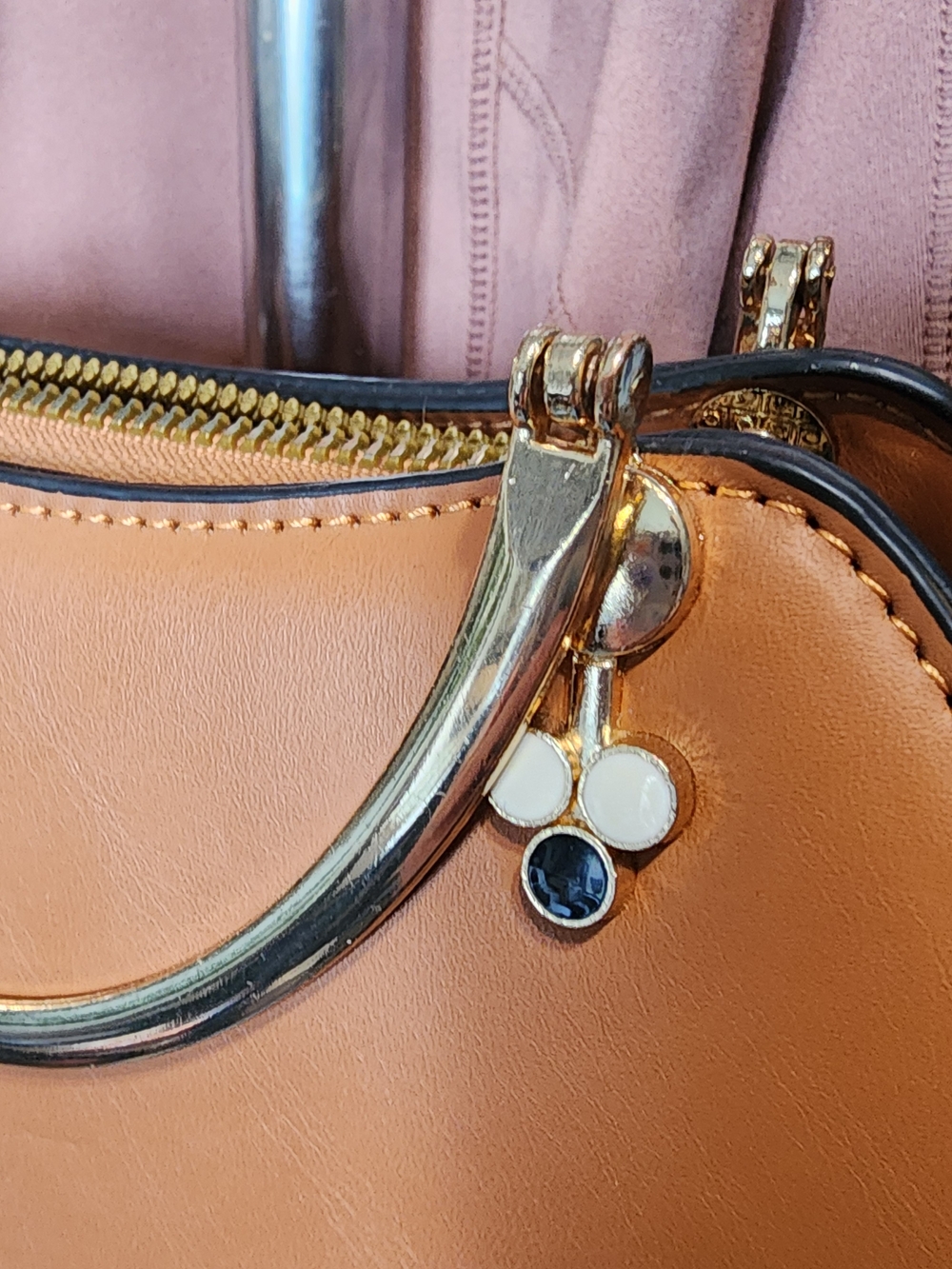 Always Love You Cognac Faux Leather Crossbody Satchel | 9" x 7" x 3.5" - Picture 3 of 7